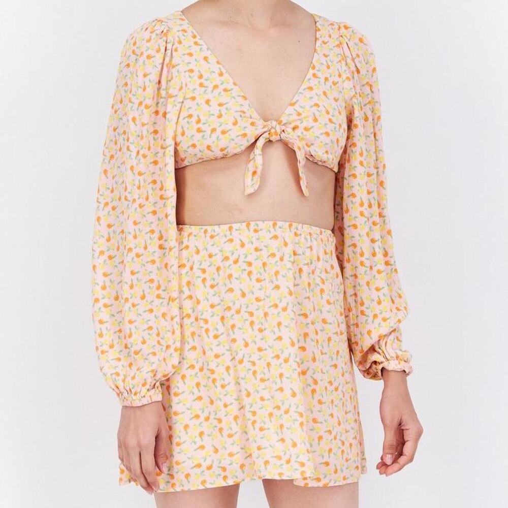 Dippin Daisys orange and yellow floral mini dress size small